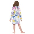 thumbnail image 7 of FORMRS Niños Bathrobe Unisex Hooded Robe Soft Plush Pajamas Sleepwear, Size 4-6T, Retro Simple Shapes, 7 of 7