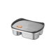 thumbnail image 2 of Caja de fiambrera dividida de acero inoxidable para adultos y recipiente hermético para comida en el trabajo y el colegio, negro o plateado, 2 of 6