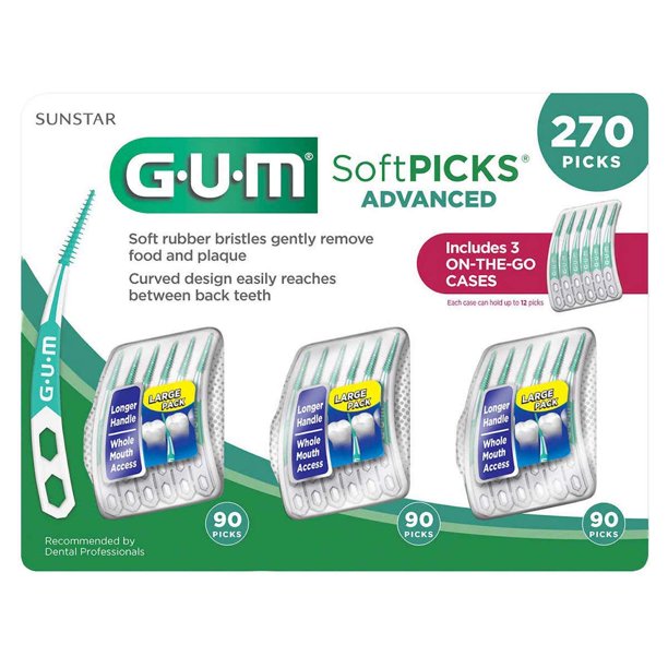Sunstar GUM SoftPicks Advanced 3 On The Go Cases (270 Picks Total