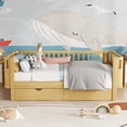 thumbnail image 4 of Mirightone Twin Size Bed with Rails, Low Profile Daybeds with Drawers and Rounded Corners, Montessori Bed Frame with Detachable Safety Rails, Twin Size Bed Frame. (Natural), 4 of 8