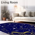thumbnail image 2 of ODIKA 2'x3' Machine Washable Non-Slip Area Rug, Celestial Constellation Map Adorned By Starry Night Swirls High Traffic Rug with Pad, Blue, 537765, 2 of 8