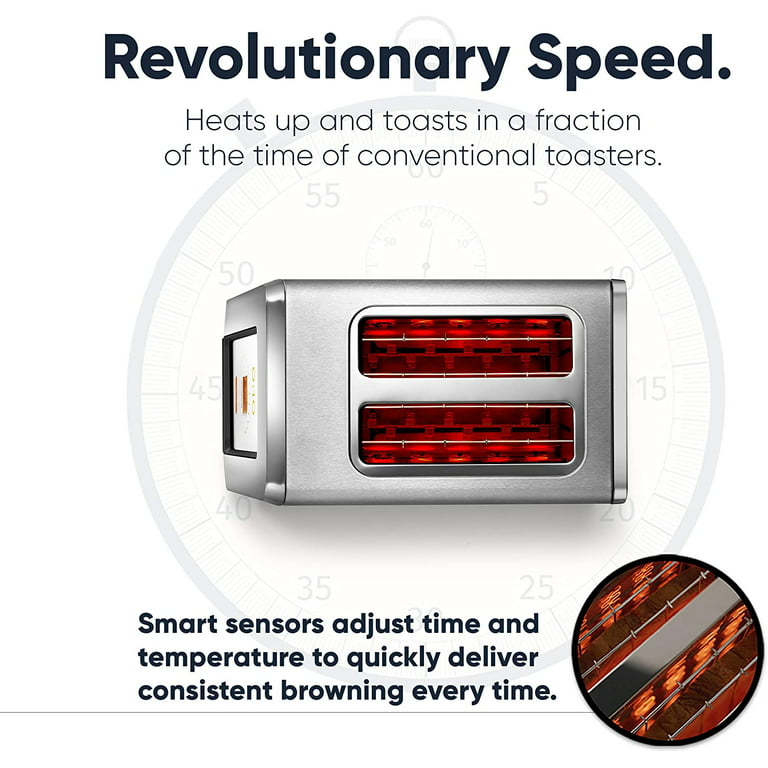 Revolution Cooking R180 High-Speed 2-Slice Stainless Touchscreen Toaster.  Exclusive InstaGLO? Technology with 63 Digital Settings. Makes Perfect Toast  Every Time. 