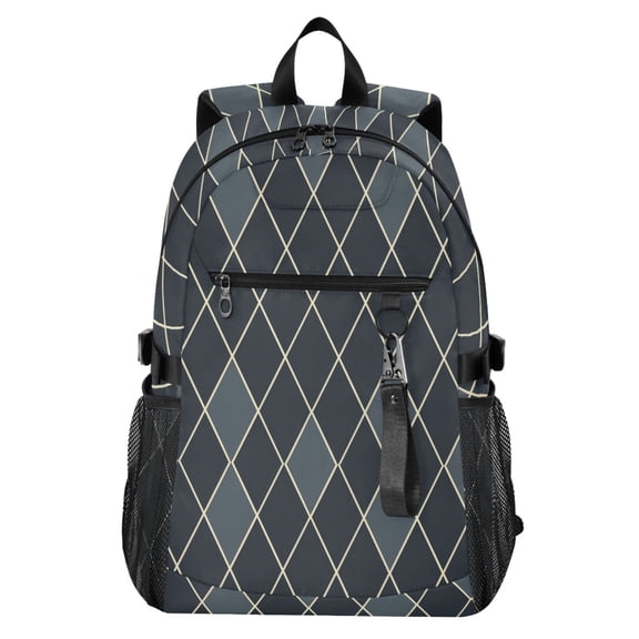 JIALIOU 14" Laptop Backpack Waterproof Airline Approved Stylish Casual Daypack for Travel Business College Work, Carbon Black Block