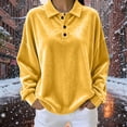 thumbnail image 2 of Dagugfen Sweatshirts for Women Velvet Fuzzy Fleece Quarter Zip Lapel Neck Comfy Breathable Soft Casual Pullover Shirts(XL,Yellow), 2 of 5