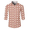 thumbnail image 4 of LTTVQM Mens Button Shirts Plaid Print Loose Fit T Shirts Soft Long Sleeve Tops Collar Summer Fashion Blouses Orange XL, 4 of 5