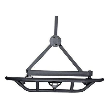 Jeep Bumper Tire Carrier - Outland Automotive Rrc Rear Bumper Tire Carrier, Black; 87-06 Jeep Wrangler Yj/Tj 391150360