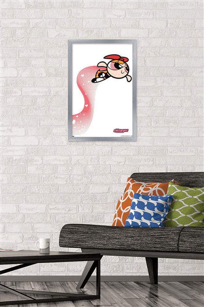 The Powerpuff Girls - Blossom Heart Lines Wall Poster, 14.725" x 22.375", Framed