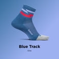 thumbnail image 2 of Feetures Elite Light Cushion Quarter Solid - Sport Sock with Targeted Compression - Blue Track , Small (1 Pair), 2 of 7