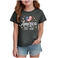 thumbnail image 2 of mgoYE 250th Anniversary USA Polo Shirt Girls Girls Boys American Flag Shirt 4th of July T-Shirt Patriotic Short Sleeve Tee USA Flag Stripe Star Summer Blouse Tops(Grey,11-12 Years), 2 of 4