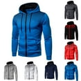 thumbnail image 4 of Men Casual Long Sleeve Zip Up Hoodies Jacket Tops Hooded Sweatshirt Coat Outwear, 4 of 9