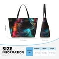 thumbnail image 4 of Honeii Neon Spectrum Cat Portrait for Tote Bag with Adjustable Strap,Beach Bag, Waterproof Sandproof Beach Tote Bag, Large Capacity Foldable Beach Bags, 4 of 7