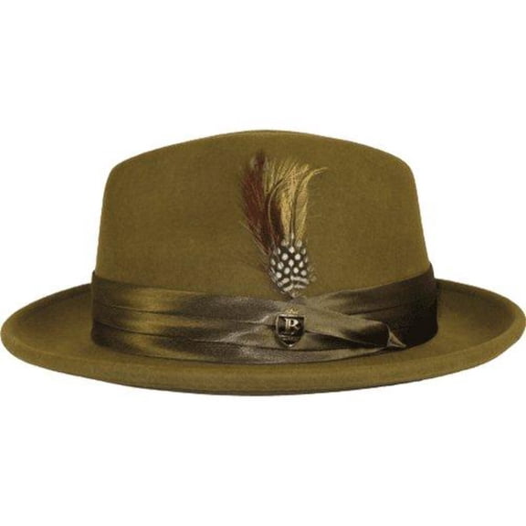 Mens Bruno Capelo Hat Australian Wool Crushable Fedora Giovani Olive Green UN111