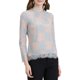 thumbnail image 1 of INSPIRAR CHIC Blusa Elegante de Manga Larga con Encaje y Cuello Volante, dobladillo Peplum, Floral, Talla XL, Azul-Rosa, 1 of 8