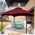 thumbnail image 5 of Eurmax 10x12 Gazebo Replacement Canopy 2 Tier Replacement Canopy,Burgundy, 5 of 5