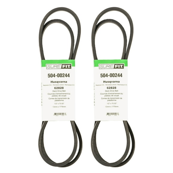 SureFit Deck Drive Belt 62828 AYP Husqvarna Craftsman Mowers 1/2" X 70.00" 2PK