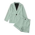 thumbnail image 4 of xaweyi Girls Solid Color Blazer Short Suit 2‑Piece Open Front Coat & Rolled Hem Shorts Dressy Casual Outfit for Kids Size 5-6 Years, 4 of 7
