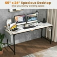 thumbnail image 7 of GVN 60 Inch Computer Desk with Charging Station Storage Bag-White, Desk for Bedroom, Gaming Computer Desks for Study,Working,Writing, 7 of 7
