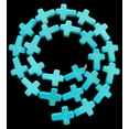 thumbnail image 2 of U8MO 12x16mm Blue Turquoise Cross shape Beads 50pcs, 2 of 2