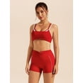 thumbnail image 3 of PISONIC Workout Sets for Women 2 Piece Twist Back Layered Sports Bra Mini Shorts Yoga Pilates Outfits Active Wear, 3 of 6