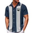thumbnail image 2 of Men's Hawaiian Printed Button Short Sleeve Shirts Men's Casual Fashion Short Sleeve Shirts3XL, 2 of 4