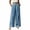Blue, variant on Women Belted Drawstring Buckle Linen Blend Pleated Wide Leg Pants High Waist Floor Length Casual Beach Trousers Black S