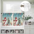 thumbnail image 5 of Kitchen Window Curtains Valance and Tier Set, Christmas Tree Snowman Rod Pocket Tier Curtain Valance Set, Winter Snowflakes Corals Light Filtering Cafe Curtains for Bedroom Living Room, 5 of 9