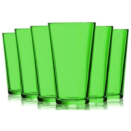 14 Ounce Mixing Glass - Light Green Colored Mixing Glasses - 16 oz. set of 6- Additional Vibrant Colors Available by TableTop King