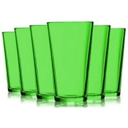 TableTop King 16 oz Mixing Glasses, Round Style, Full Accent, Light Green, Set of 6