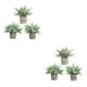 thumbnail image 3 of Wosthever 3 unids/set plantas verdes simuladas para decoración de escritorio añaden vitalidad al conjunto de bonsái artificiales del espacio TZ070Pulsador cilíndrico 2Conjunto, 3 of 6