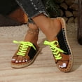 thumbnail image 5 of Oofos Sandals for Women Women's Fashionable And Versatile Plus-Size Breathable Peep-Toe Beach Shoes Spring And Summer Style Trendy Lace-Up Flat Beach Slippers. Black 41, 5 of 9