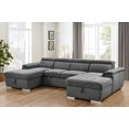 thumbnail image 5 of U-Shaped Sleeper Sofa, 121 Inch Oversize - 2-in-1 Pull-Out Bed with Double Storage Chaise for Living Room Furniture, Dark Grey, 5 of 9