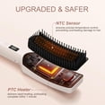 thumbnail image 4 of Hair Straightening Brush - Pro Airflow Straightener | Quickly Tames Frizz for Sleek, Straight Hair | Ceramic Anti-Scald Heating Brush | 15 Temp Settings (170–450°F) | Dual Voltage, 4 of 7