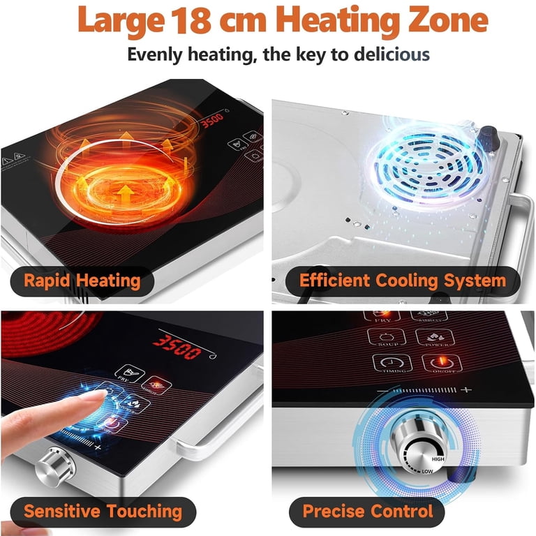 Hinzonek 3500W Electric Ceramic Burner, Portable photo 5