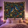 thumbnail image 2 of Floral Garden Bluebirds with Detailed Birds Perched Facing, Serene Watercolor for Plant Lovers, Botanical Wall Art, Mother'S Day Gift, Tapestry Wall Hanging for Bedroom and Dorm, 2 of 7