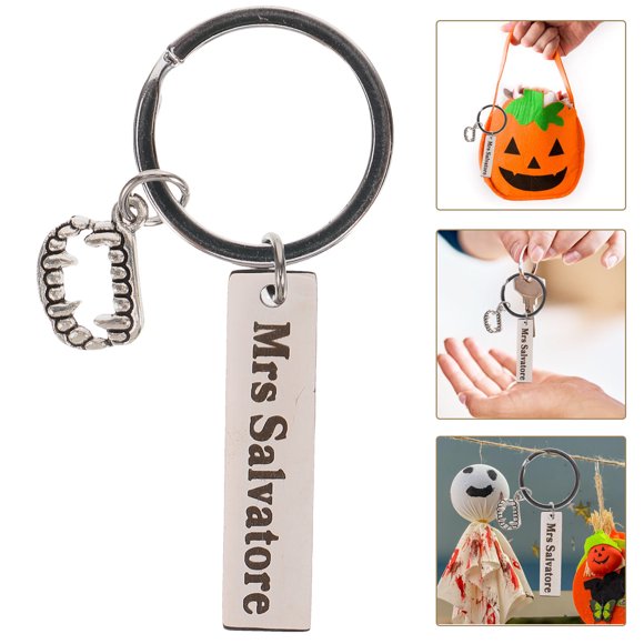 ORDDIART 1Pcs Porte-Clés Pendentif Dent de Vampire en Acier Inoxydable pour Amis et Famille