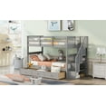 thumbnail image 3 of CoSoTower Stairway Twin-Over-Twin Bunk Bed With Three Drawers For Bedroom, Dorm - Gray, 3 of 9