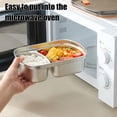 thumbnail image 7 of AZXY Stainless Steel Bento Box, Divided Airtight Food Storage Container, Leakproof Fresh-Keeping Lunch Box, Portable Multi-Compartment Bentgo Box for Office and Daily Dining, 8.66x6.30x2.95 In, 7 of 7