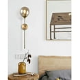 thumbnail image 4 of Lámpara de pared industrial, globo de cristal ámbar con lámpara de pared de brazo largo dorado, lámpara de pared junto a la cama dorada, 4 of 5