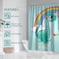 thumbnail image 5 of Cute Kids Shower Curtain for Bathroom - Funny Magic Unicorn Riding Ferocious Dinosaur Shower Curtain Sets Bathtub Decor with 12 Hooks Washable Durable Polyester Fabric 72"x72", 5 of 6