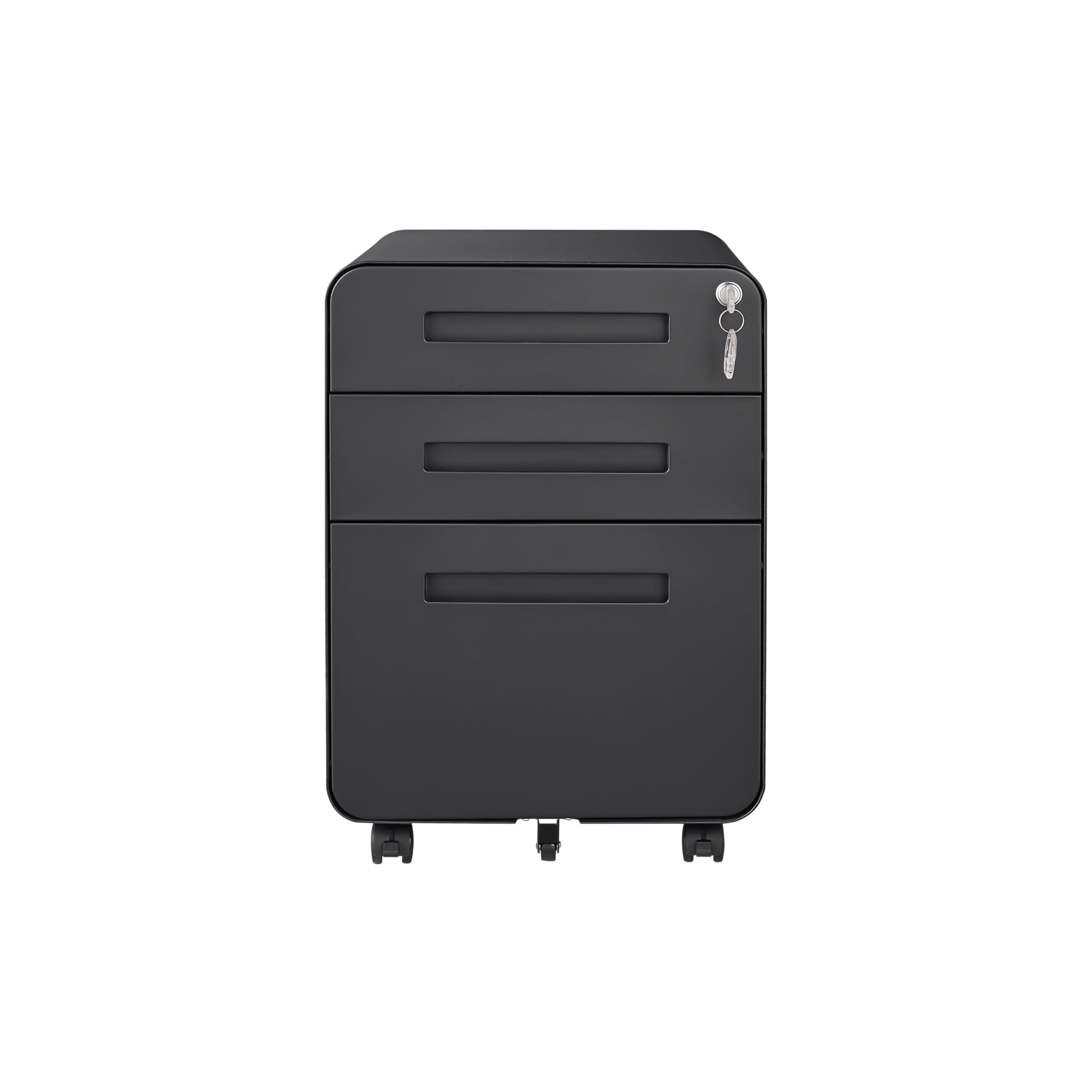 3 Drawer Mobile File Cabinet with Lock,Rolling File Cabinets,Under Desk Small File Caninet on wheels,Metal Vertical Filing Cabnet for Legal/Letter/A4,Fully Assembled