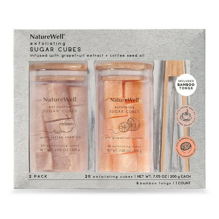 NatureWell Exfoliating Sugar Cubes Grapefruit and Coffee 20 Cubes (2 Pack)