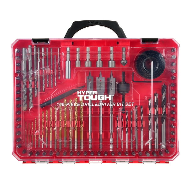 Hyper Tough 100 Piece Drill Bits Screwdriver Bits and Nut Driver Bits