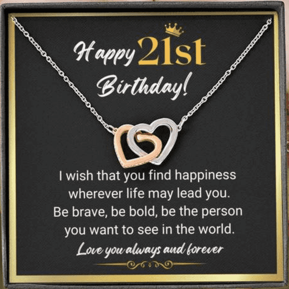 21st Birthday Gifts For Her Interlock Heart Necklace 21 Year Old Birthday Gifts Ideas for Her