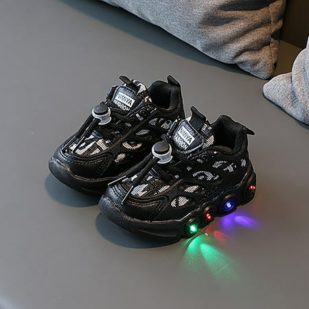 

Dyfzdhu Children Led Light Strip Shoes Lace Up Canvas Shoes Kids Casual Shoes Light Up Shoes Walking Shoes