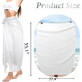 thumbnail image 2 of Womens Swimwear Chiffon,Long Sarong Swimsuit Blouse,Women Sarong Swimsuit Coverups Beach Cover up Sarong Wraps White, 2 of 7