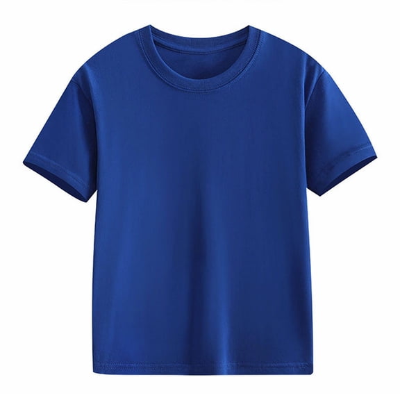 Kids Girls Cotton Short Sleeve Tops Solid Crewneck Breathable Athletic Casual Shirts Comfy Soft Blouse Basic Tees