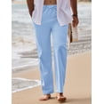 thumbnail image 2 of COOFANDY Men's Linen Pants Drawstring Casual Loose Fit Beach Summer Yoga Pants Lightweight Linen Trousers, 2 of 6