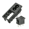thumbnail image 2 of C8-8 Panel Mount Plug Adapter AC 250V 6A 2 Pins 3mm Buckle IEC Inlet Socket w 3P ON-OFF Switch,Heat Shrink Connector, 2 of 4