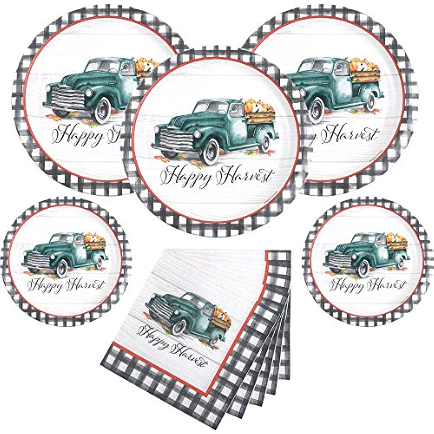 Thanksgiving Disposable Dinnerware Set For Your Holiday Party Large Dinner Plates, Dessert