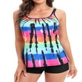 thumbnail image 2 of QJUHUNG Ensembles Tankini à Bretelles Imprimées pour Femmes avec Maillots de Bain Tankini Culottes Garçonnes pour Femmes Deux Pièces, 2 of 6